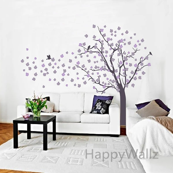 Большие цветные настенные наклейки на дерево с листьями для детского сада