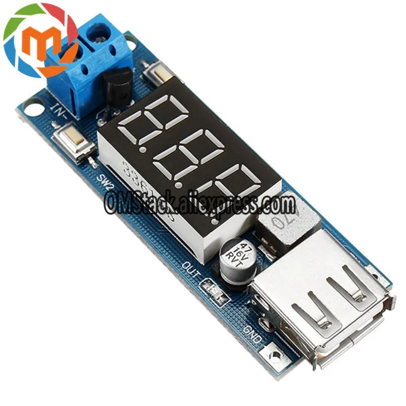 DC Step Down Converter LED Display Voltmeter 5V USB Charger Power Supply Module Board Step-down Buck Port 6.5-40V To 2A | Компьютеры и