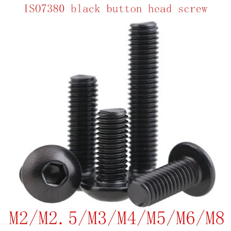 grade 12.9 black 5-50 шт. Шестигранная головка ключа iso7380 M2 M2.5 M3 M4 M5 M6 из нержавеющей стали 304 или 10,9 черная Шестигранная головка с шестигранной головкой - Цвет: grade 12.9 black