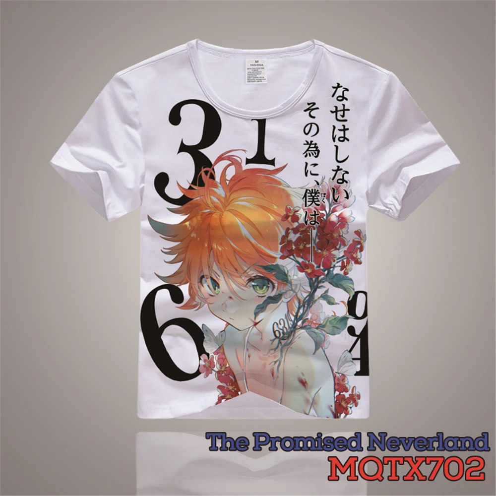 C Футболка с 3D-принтом «The Promised Neverland Emma» с круглым вырезом и короткими рукавами; летние топы для косплея; одежда унисекс; футболки - Цвет: C
