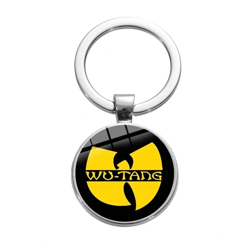 Style 8 SIAN Wu Tang CLAN брелок хип-хоп рэп музыкальные вентиляторы Подарочная цепочка для ключей античное серебряное покрытие крутая полоса логотип стеклянный купол сплав брелок - Цвет: Style 8