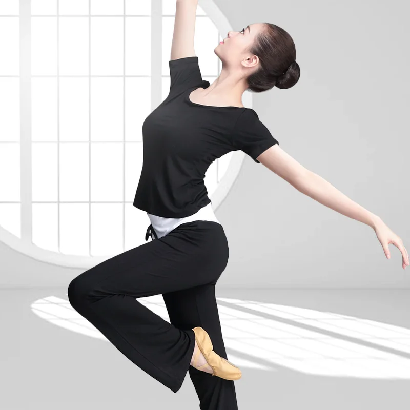 Женский костюм для йоги черный пилатеса фитнеса брюк с эластичным