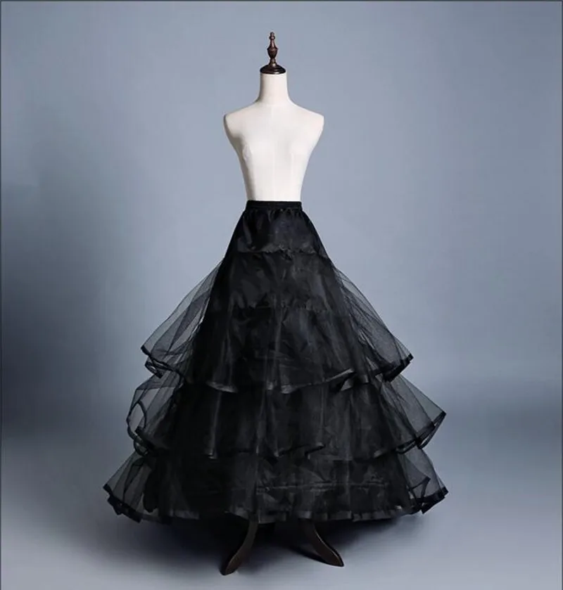 Black Petticoat Two Hoops Long Bridal Petticoats for Wedding Dress 2018 jupon anagua enaguas novia Accessories | Свадьбы и торжества