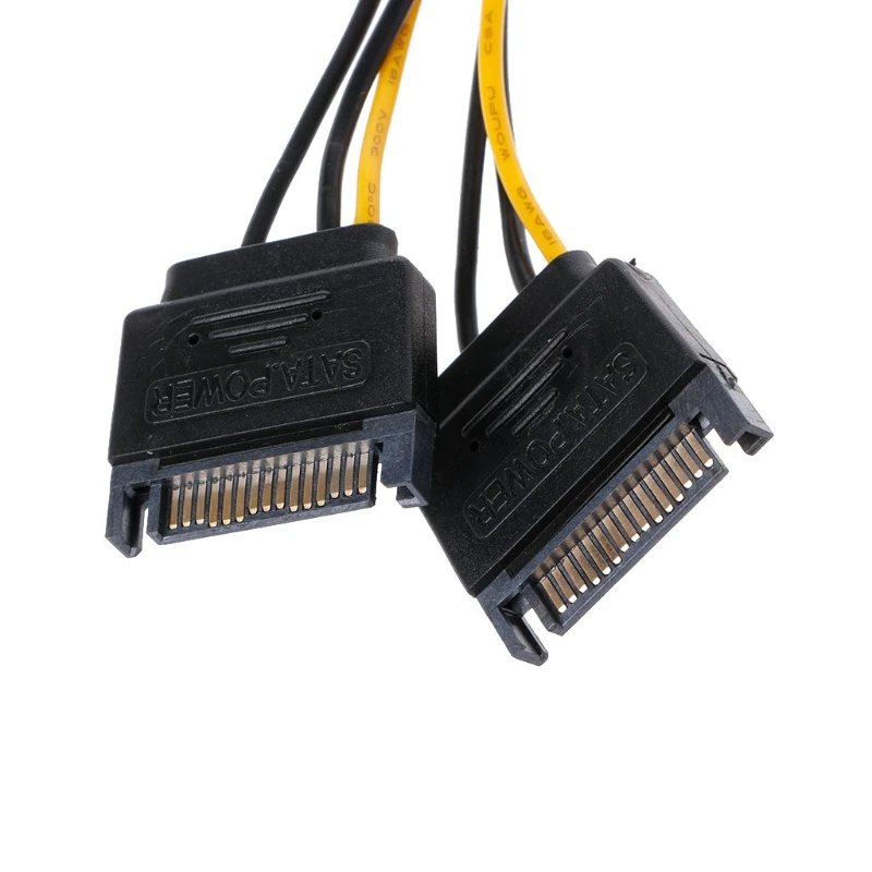 Двойной 15-контактный разъем SATA Power к 6-контактному PCI-E PCI Express Кабель-адаптер для