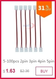 100 шт. 4 Pin гамма разъем адаптера иглы Мужской Двойной 4pin светодио дный 5050 RGB полосы