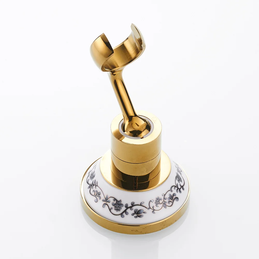 

Shower Mounting Bracke Gold Brass Swivel Handheld Shower Holder Shower Head Seat Rack Bathroom Part Bath Accessories HJ-0536K