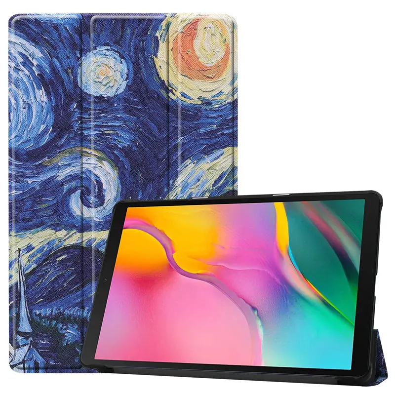 P020 Чехол для samsung Galaxy Tab A 10,1 T510 T515 SM-T510 чехол Funda для планшета тонкий защитный чехол с подставкой+ стилус+ пленка - Цвет: P020