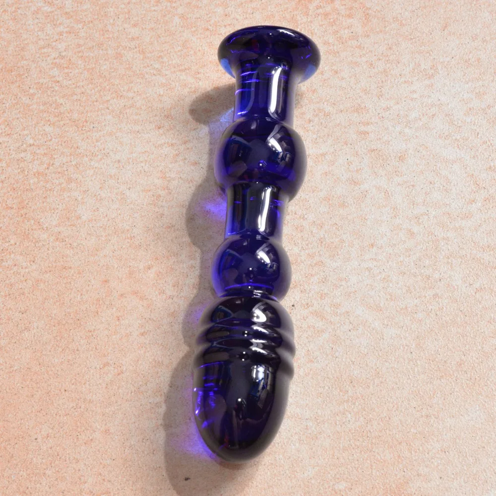 Синий стеклянный фаллоимитатор большие Кристальные фаллоимитаторы эротические