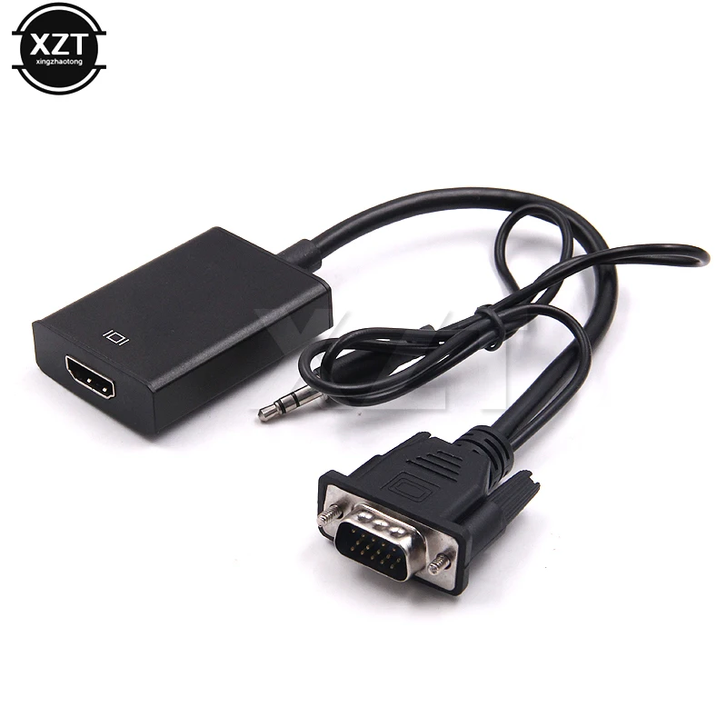 Новый 1 шт. VGA 2 HDMI совместимый на 1080P с кабелем преобразователя Auido разъемом USB для