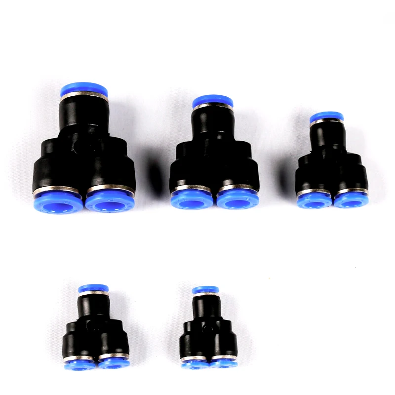 

5Pcs "Y" Pneumatic Connector Tee Union Push In Fitting for Air Pipe joint OD 4 6 8 10 12MM