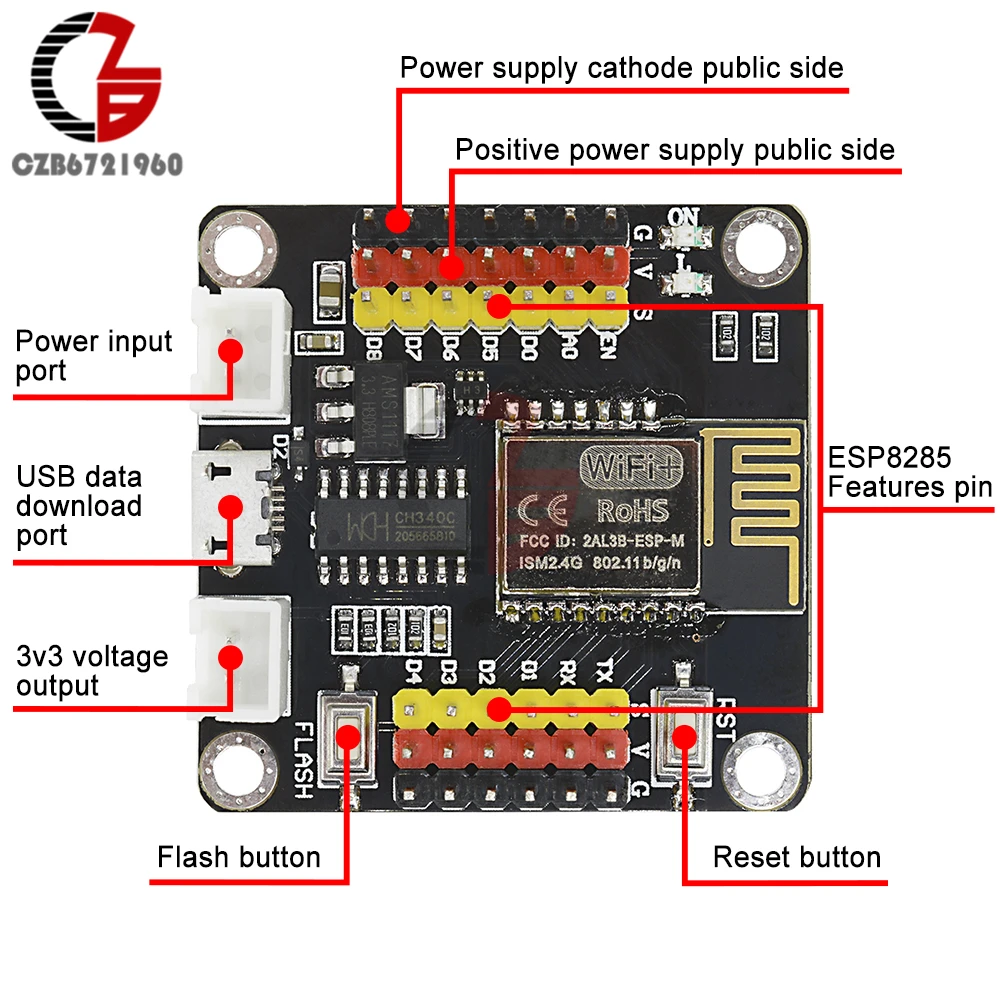 DM Strong CH340 ESP8285 ESP M2 беспроводная Wifi плата для M3 ESP8266 12E|Соединители| |