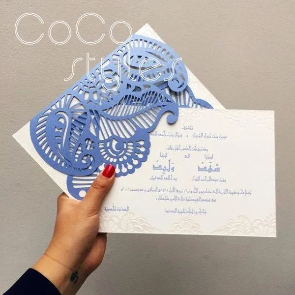 Cocostyles Индивидуальные Супер элегантные лазерная резка пригласительная карта с