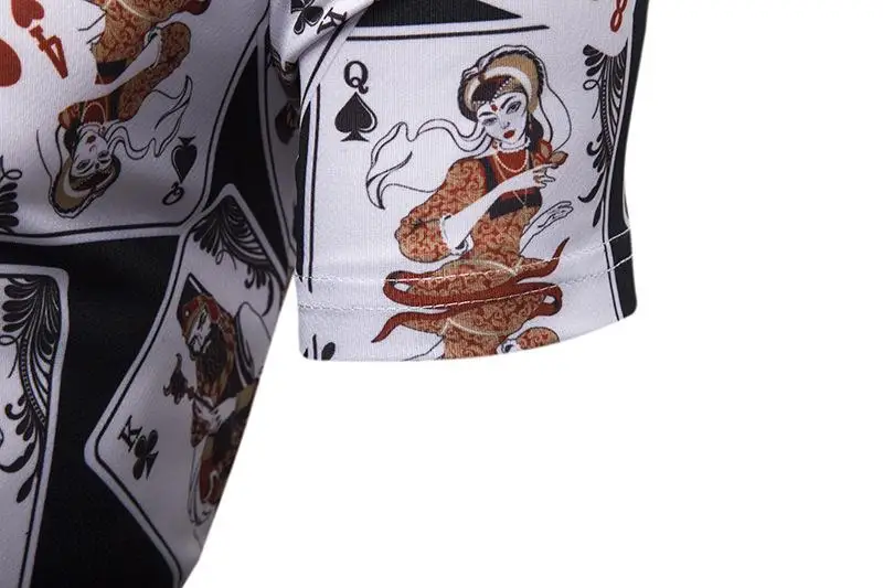 Men Polo Shirt Hawaiian Hip hop Summer Tops Playing card print Short sleeves Men's Clothing |