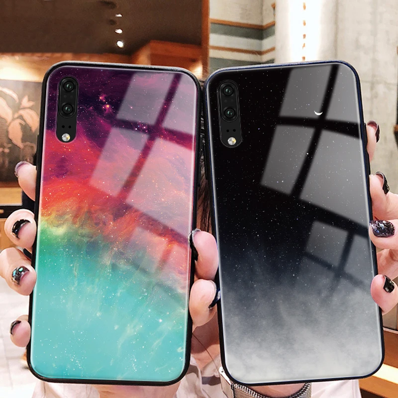 Роскошный цветной чехол для телефона Huawei P Smart Plus 2019 из закаленного стекла Honor 8X 9X 20