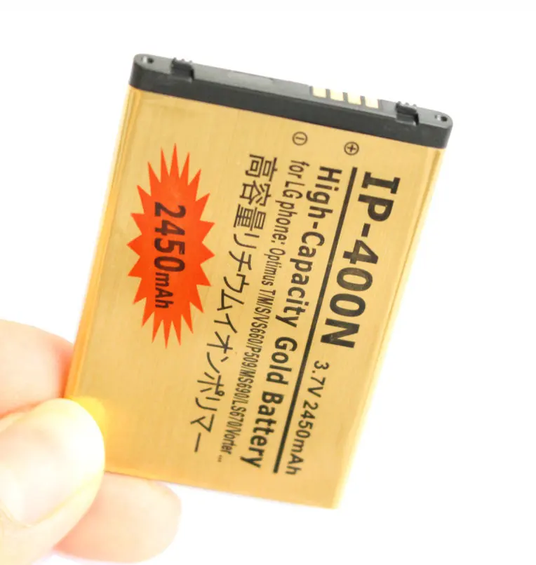 1x2450 мА/ч, IP-400N золотистый Сменный аккумулятор для LG Optimus T/M/S/VS660 P509 MS690 LS670 избирателя P500 GT540 LW690 GX200 GX300 и так далее