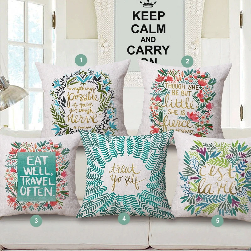 Home Decorative Cushion Covers Square 18" Vintage Decor Flower World Sofa Throw Pillows Case | Дом и сад