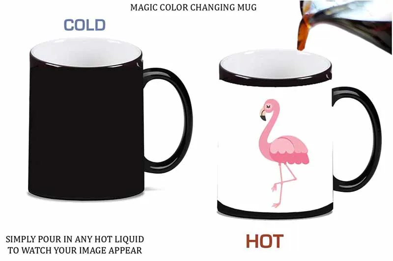 

Flamingo Pretty Bird Pink Magic Color Morphing Ceramic Coffee Mug Tea Cup