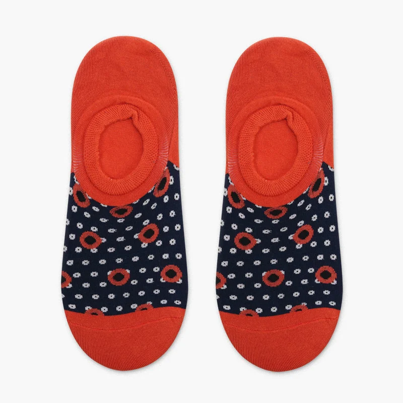 red black dots HUI GUAN, хипстерские Короткие Носки с рисунком, крутые мужские короткие носки для скейтборда, забавные мужские хлопковые носки в стиле Харадзюку, повседневные модные носки - Цвет: red black dots