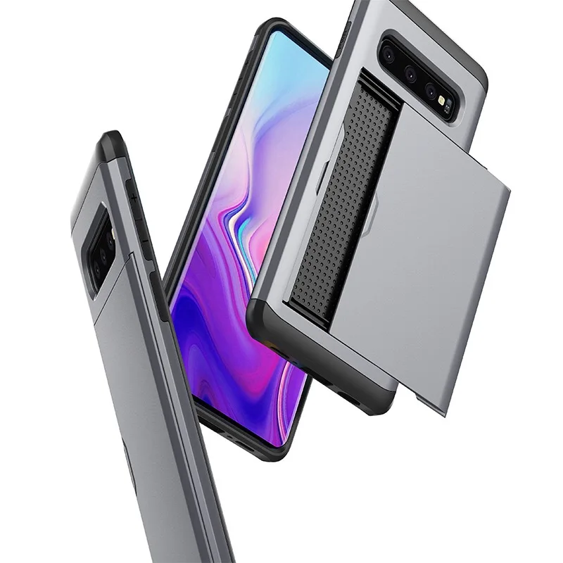 Твердый чехол CYATO Slide Card для Samsung Galaxy S10 Plus S10E чехлы телефонов Роскошный деловой S9