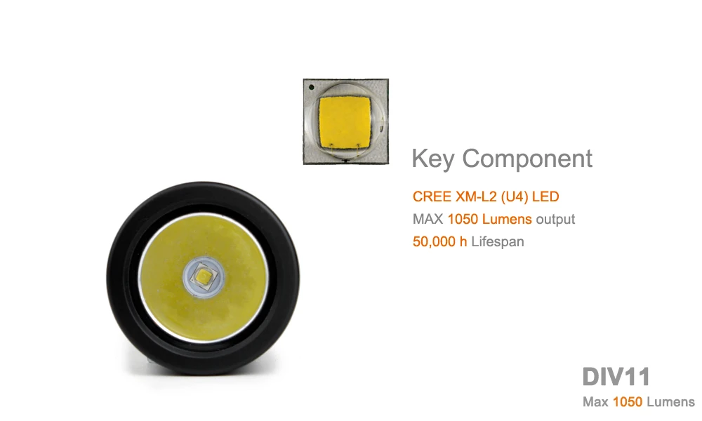 Brinyte DIV11 светодиодный погружения светильник CREE XML2 1000lm светодиодный подводный Электрический фонарик для дайвинга 200 м подводный фонарь