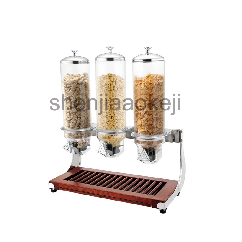 4L x3 деревянное основание Тройная Крупы дозатор сухих Еда диспенсер контейнеры