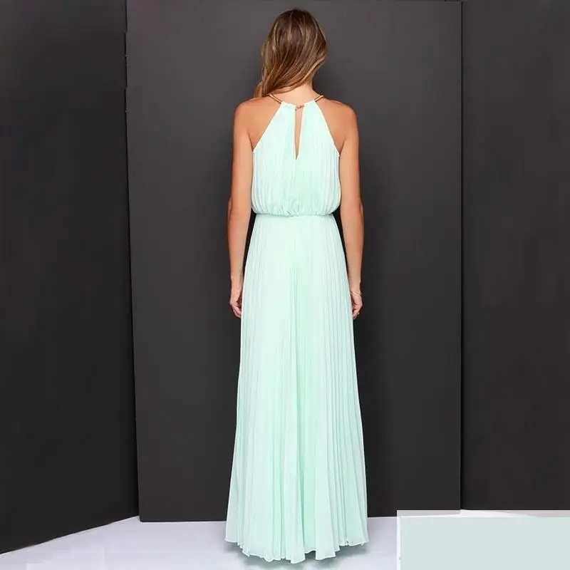 2016 Fashion Halter Chiffon Dress Color Sleeveless Vest Beach Maternity Gown Para Gravida In Pregnancy Clothes Ankle-dress | Мать и