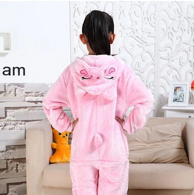 Pink Pig Детские пижамы с изображением панды; комбинезон для детей; Хлопковое одеяло Кигуруми для маленьких мальчиков и девочек; Пижама для подростков; одежда для сна - Цвет: Pink Pig