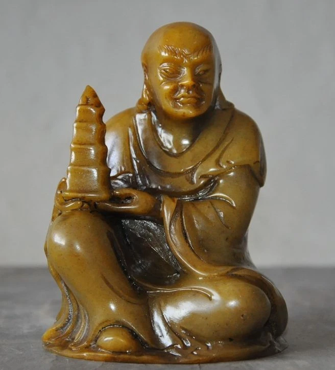 Китайская статуя Будды из натурального шушанского камня ручной работы | Дом и сад