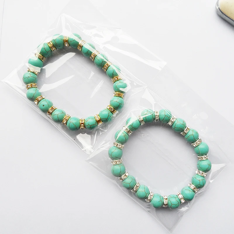 Новинка 2020 года! Браслет из круглого натурального камня с серебряным покрытием в