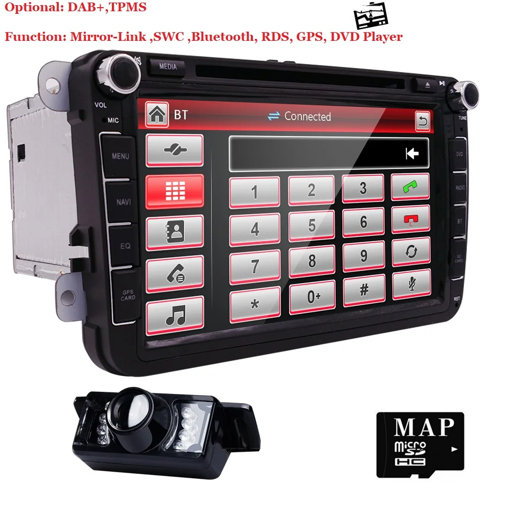 2 Din 7'⟊r DVD Player For Skoda Octavia Fabia Fast Yeti Superb V W Seat Stereo Wifi 3G GPS Navigation Radio MIRROR LINK DAB BT |