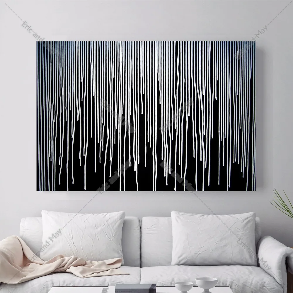 Черно-белая абстрактная линия холст Художественная печать постер настенные