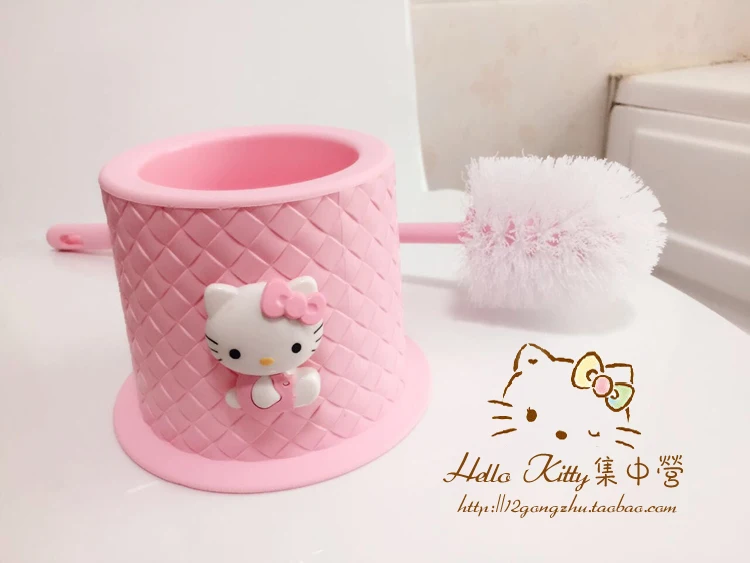 Hello kitty, мягкая туалетная чаша, щетки для чистки, креативные декоративные аксессуары для ванной комнаты, Набор держателей, аксессуары для ванной комнаты