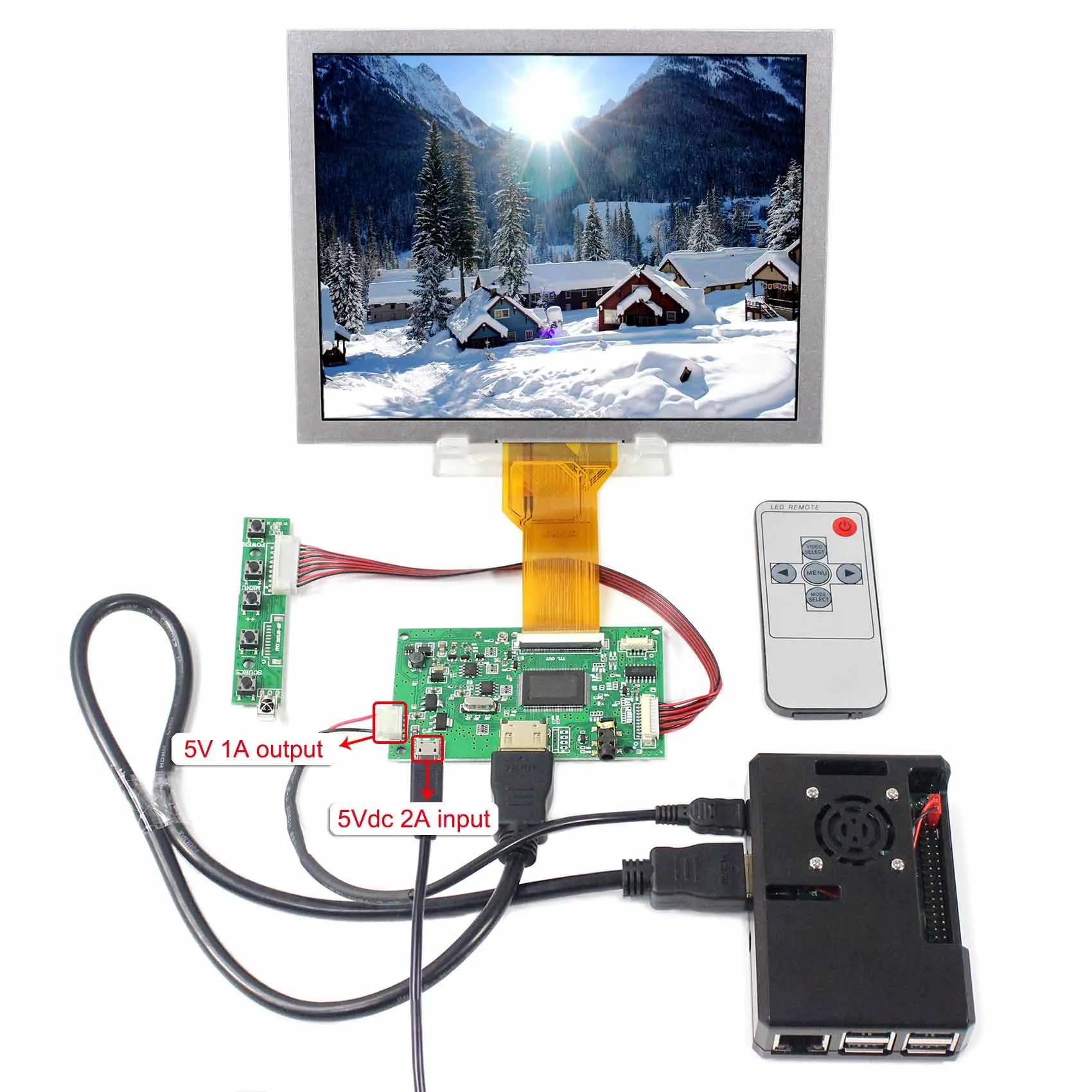 Подходит для Raspberry Pi плата с ЖК дисплеем HD MI работает экраном диагональю 8 &quotEJ080NA
