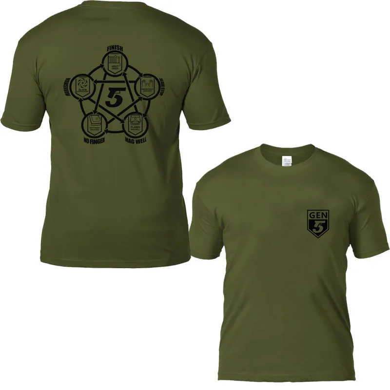 Новинка 2019 Мужская футболка с принтом Glock Gen5 из 100% хлопка дышащая для походов и