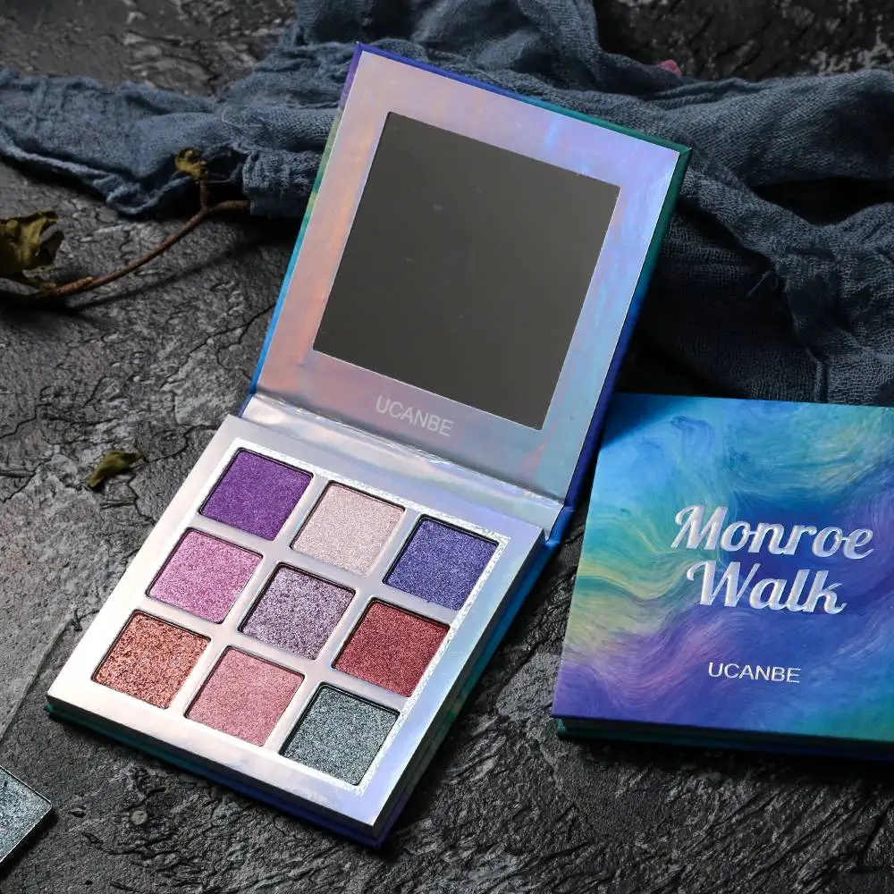 Monroe Walk UCANBE Duo-хромированные тени для век, мерцающие матовые голографические тени для век, палитра для макияжа, водостойкие пигментированные блестки, косметика, набор для свечения - Цвет: Monroe Walk