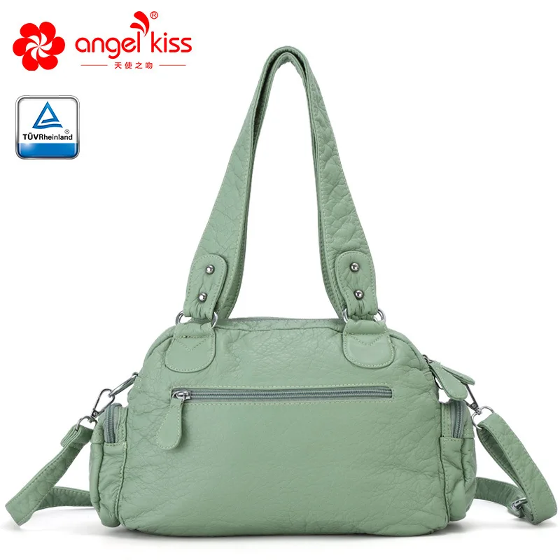 Модные женские сумки Angelkiss из мытой искусственной кожи Женская нежная