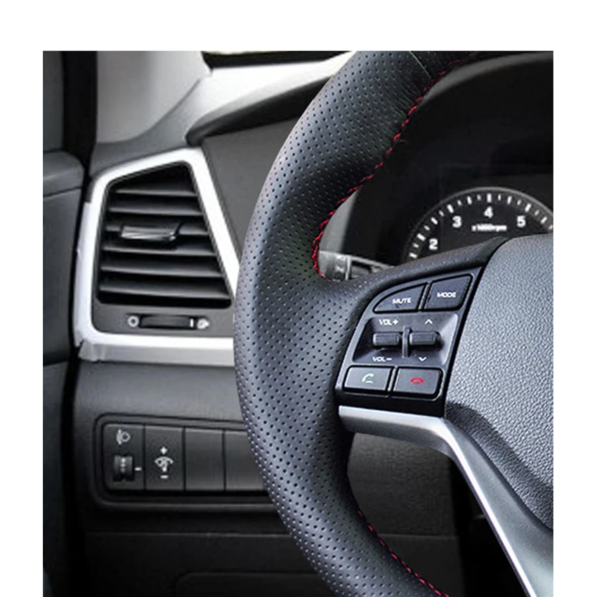 Прошитая вручную черная искусственная кожа для Hyundai Tucson 3 2015 2016 2017 2018 2019 Accent |