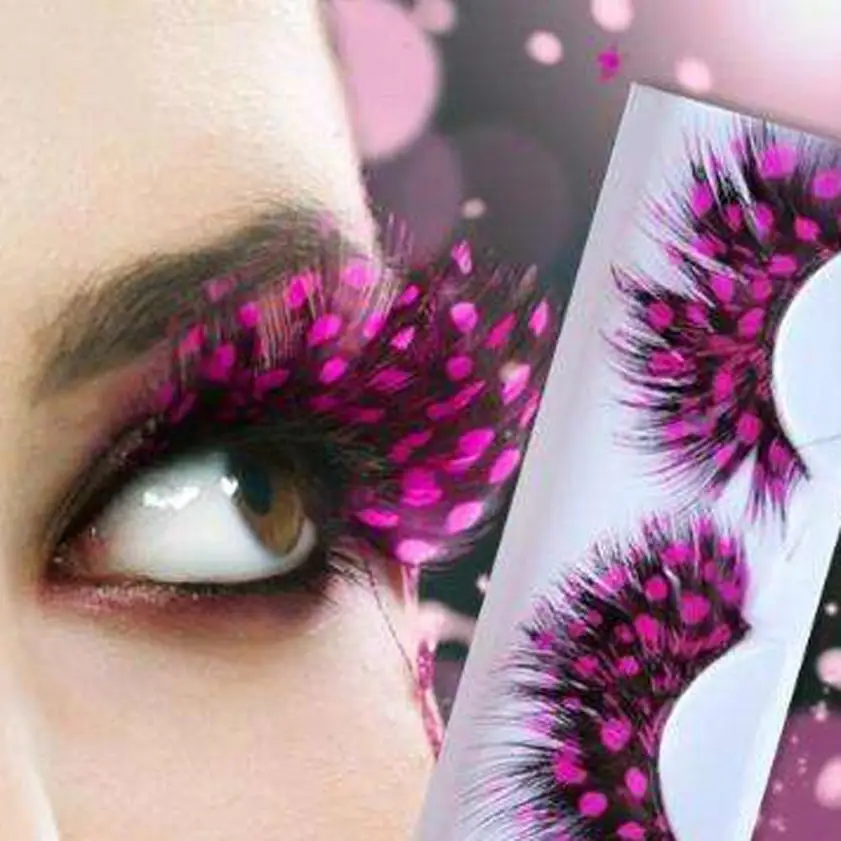 Women Fancy Soft Long Feather False Eyelashes 1 pair Eye Lashes Makeup Party Club stage 2JY25 | Красота и здоровье