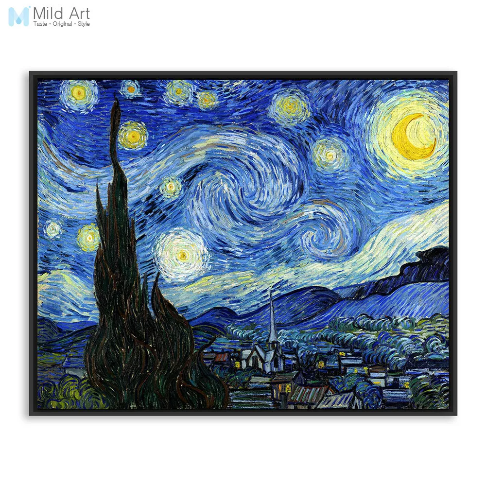 Vincent Van Gogh известный художник звездная ночь пейзаж масло холст плакат принт