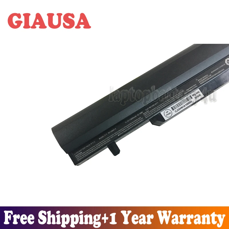 GIAUSA Новый 11 1 V 62.16Wh 5600mAh W110BAT-6 Аккумулятор для Clevo SAGER NP6110 W110ER 6-87-W110S-4271 | Компьютеры и