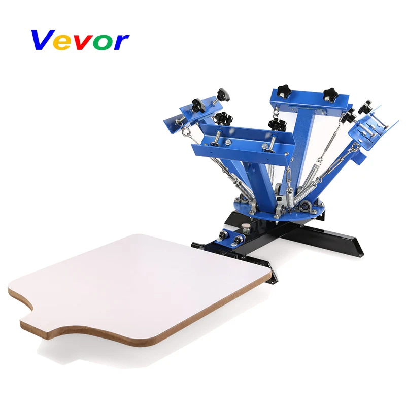 

VEVOR Screen Printing Machine Press 4 Color 1 Station Silk Screen Printing Machine Adjustable Double Spring Devices