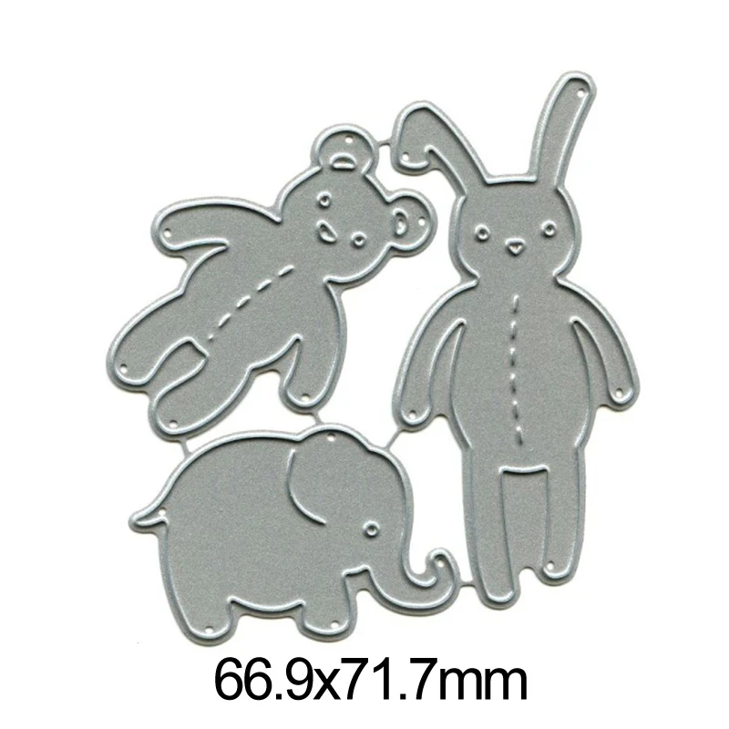 

Animals Rabbit Elephant Bear Metal Cutting Dies for Scrapbooking Decorative Stencils DIY Craft Album Card