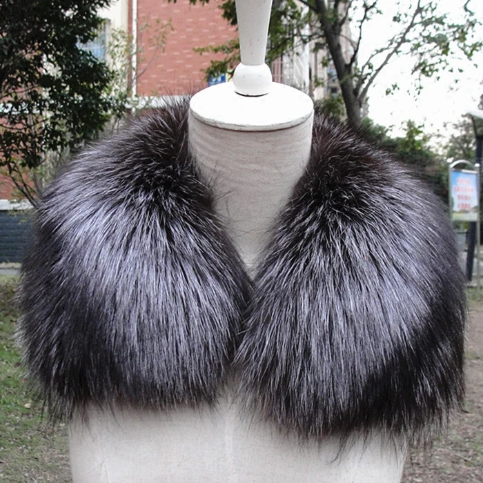 Новые зимние модные женские Настоящее Silver Fox меховой Red воротник шеи Обёрточная