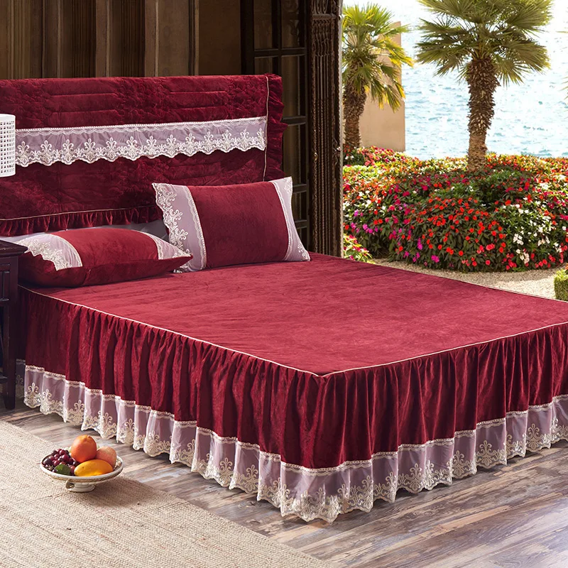 Кружевной комплект постельного белья из 3 предметов наволочки флисовый зимний