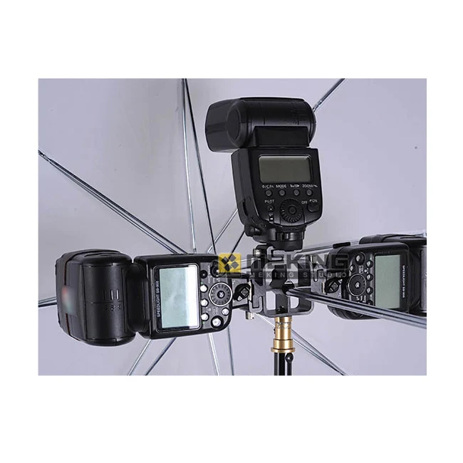 3 головки горячий башмак зонт держатель Поворотный Кронштейн Свет Стенд для