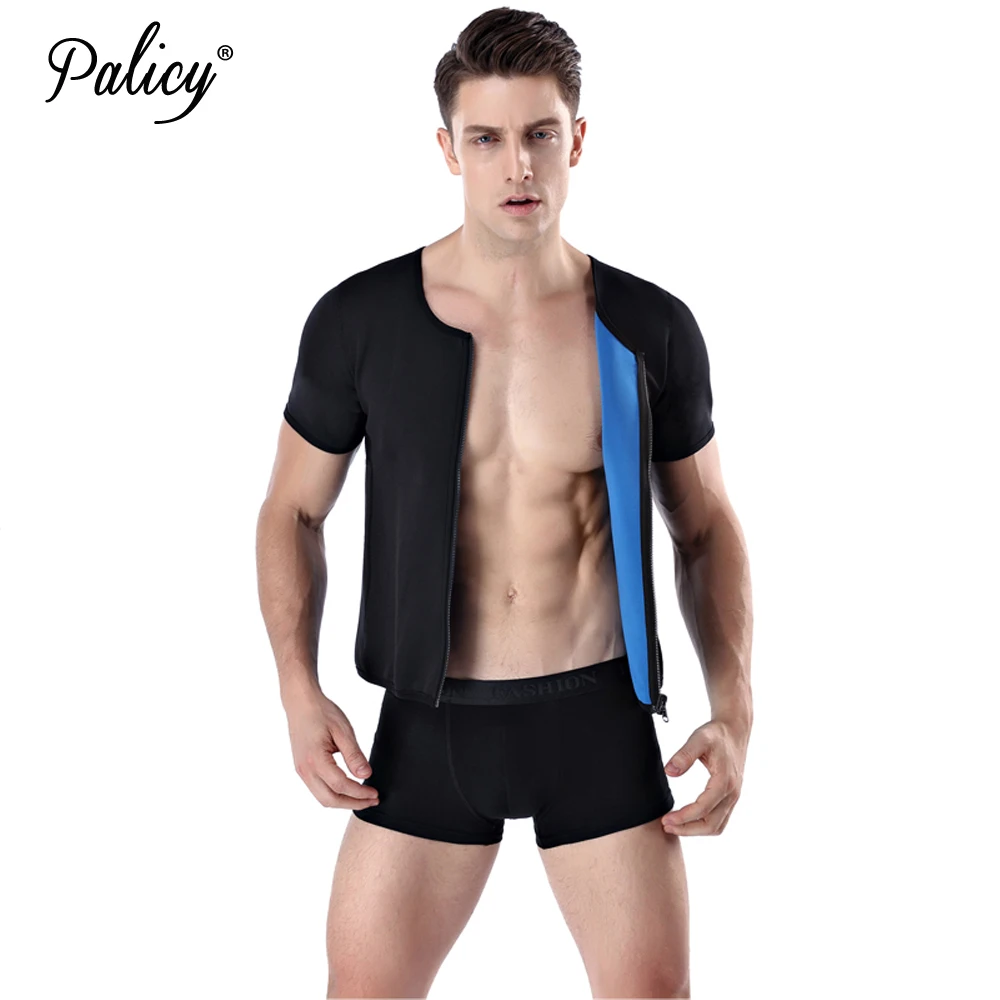 

Palicy Men's Compression Body Shaper Tops Neoprene Waist Trainer Shapers Slimming Control Girdle Waist Cincher Shapewear