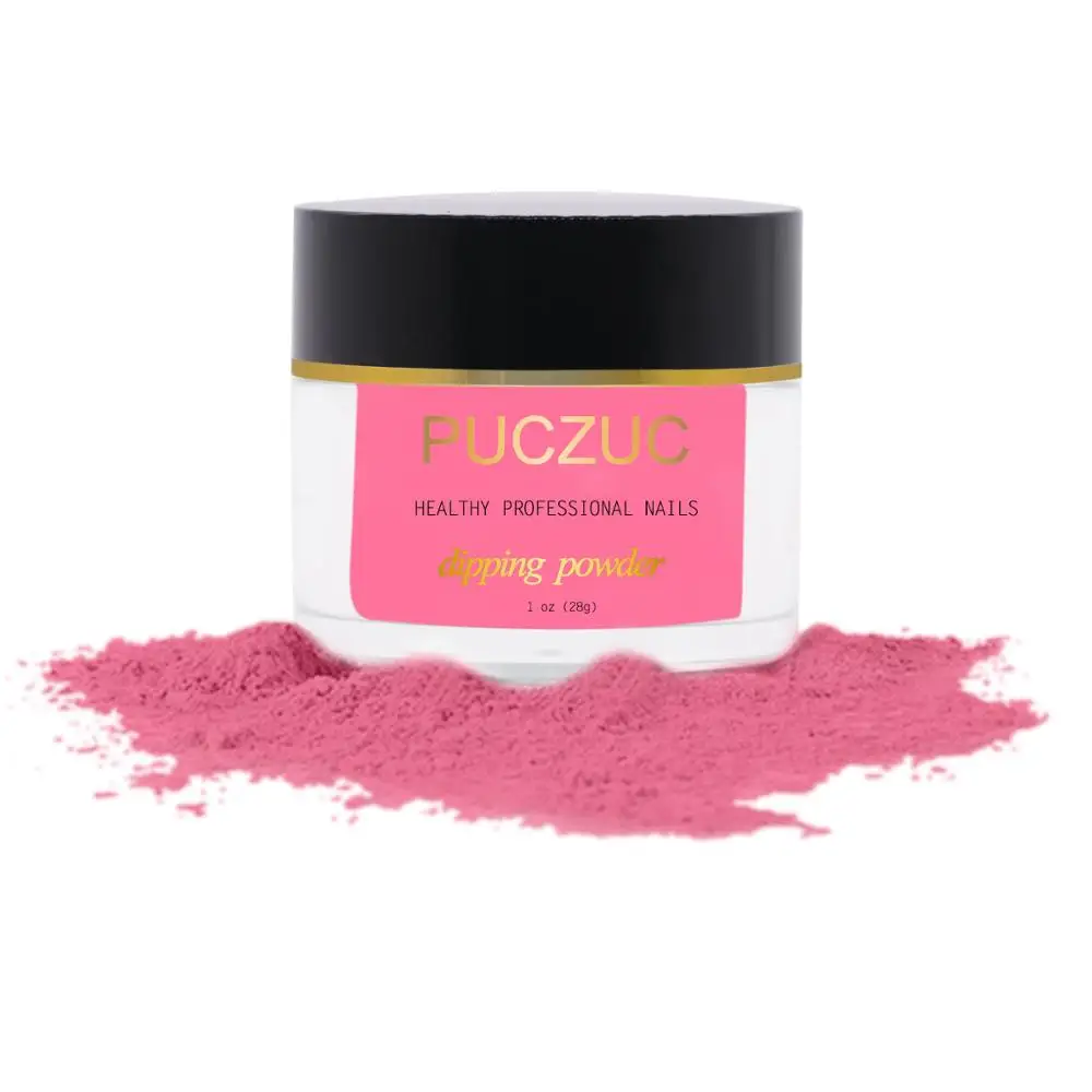 P021-1OZ PUCZUC 1 OZ Full Set Dipping Powder Base Top Coat Kits DIY Dip Nail Powder Manicure Set Brush Saver Powder - Цвет: P021-1OZ