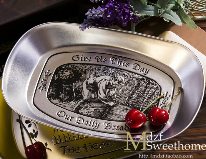 Пять стилей Европейская ретро железная Фруктовая тарелка старшая жестяная