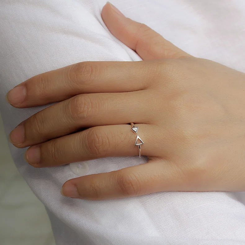 Trusta Настоящее Стерлинговое Серебро 925 пробы, модное женское кольцо со стрелой и треугольником, размер 5, 6, 7, прекрасный подарок для девушек и девушек DS643