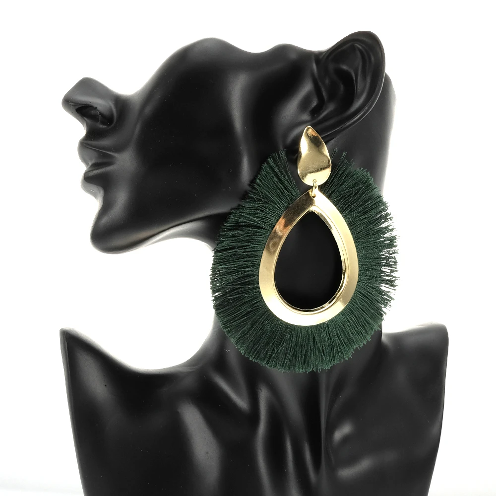 Новые богемные шелковые кисточки для серег высокое качество цвета: черный